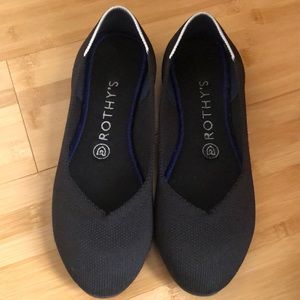 Rothys black flats with white halo size 7.5